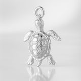 940 Argentium Silver - Tropical Sea Turtle Charm