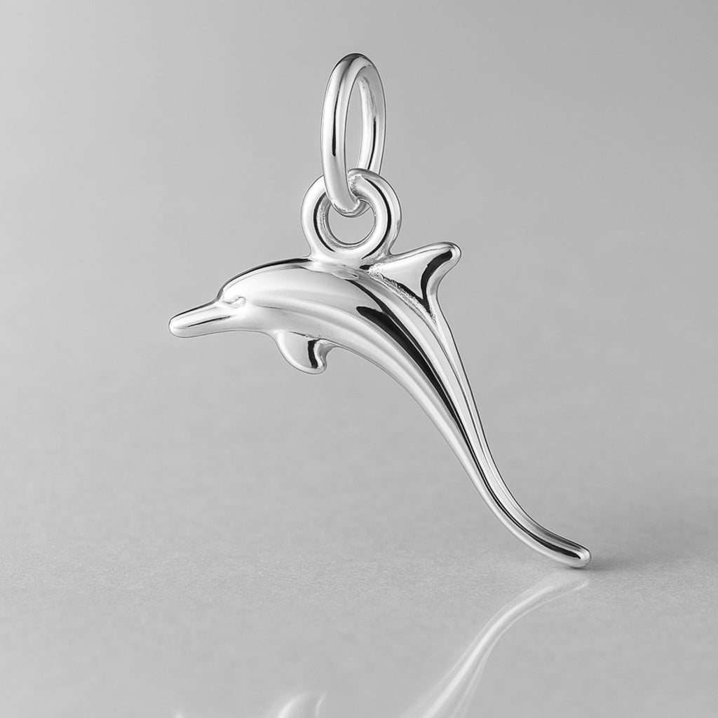 925 Sterling Silver - Jumping Dolphin Charm