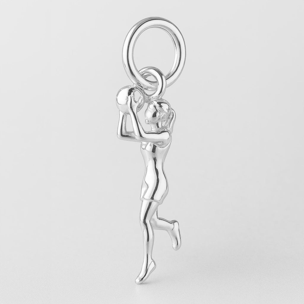 940 Argentium Silver - Netball Girl Charm