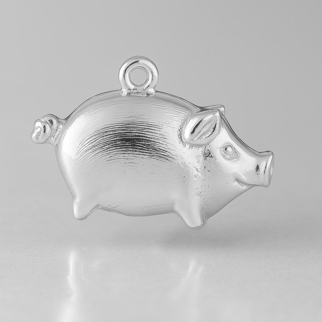 925 Sterling Silver - Baby Piglet Charm