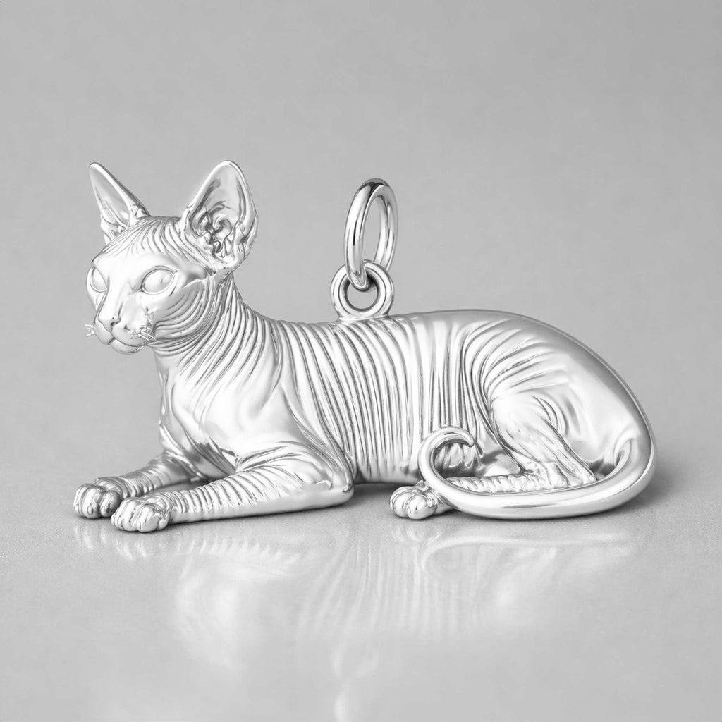 999 Pure Silver - Sphynx Cat Charm
