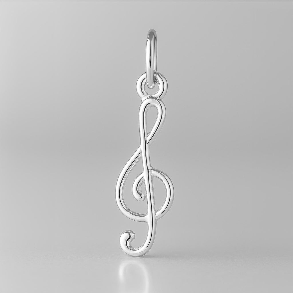 925 Sterling Silver - Openwork Treble Clef Charm