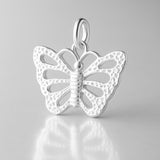 940 Argentium Silver - Speckled Monarch Butterfly Charm