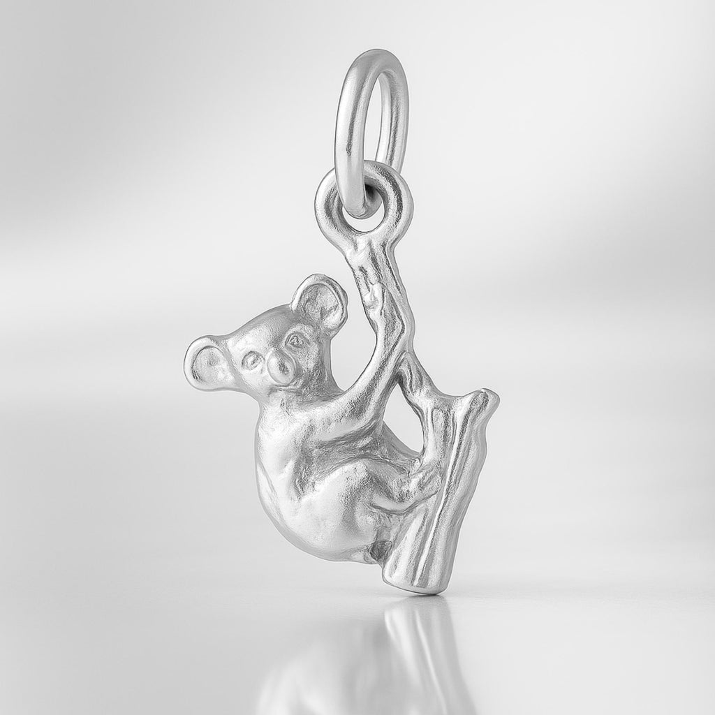 925 Sterling Silver - Koala Climbing Tree Charm