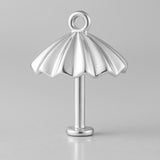 940 Argentium Silver - Beach Umbrella Charm