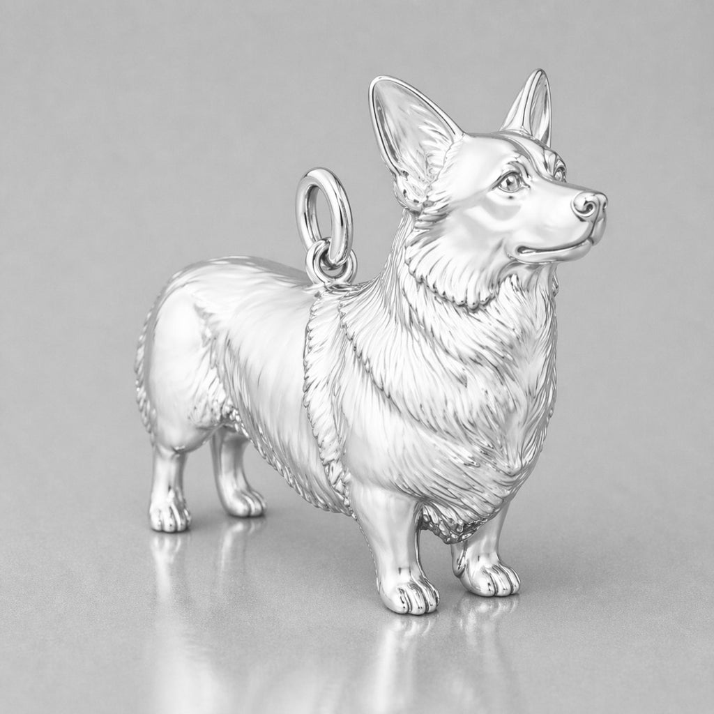 940 Argentium Silver - Pembroke Welsh Corgi Dog Charm