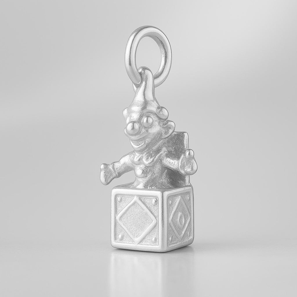 999 Pure Silver - Smiley Jack in the Box Charm