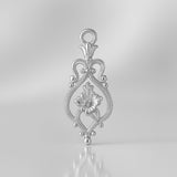 999 Pure Silver - Floral Filigree Crest Charm