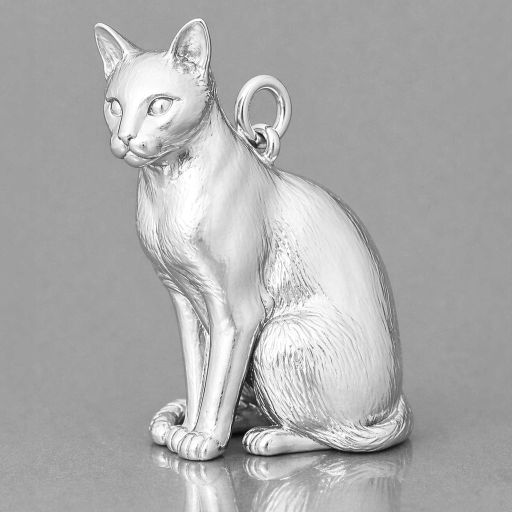 925 Sterling Silver - Bombay Cat Charm