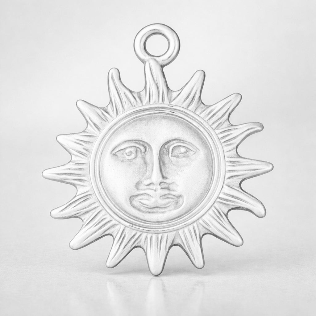 940 Argentium Silver - Vintage Sun Face Charm