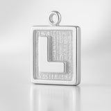 940 Argentium Silver - L Plate Charm
