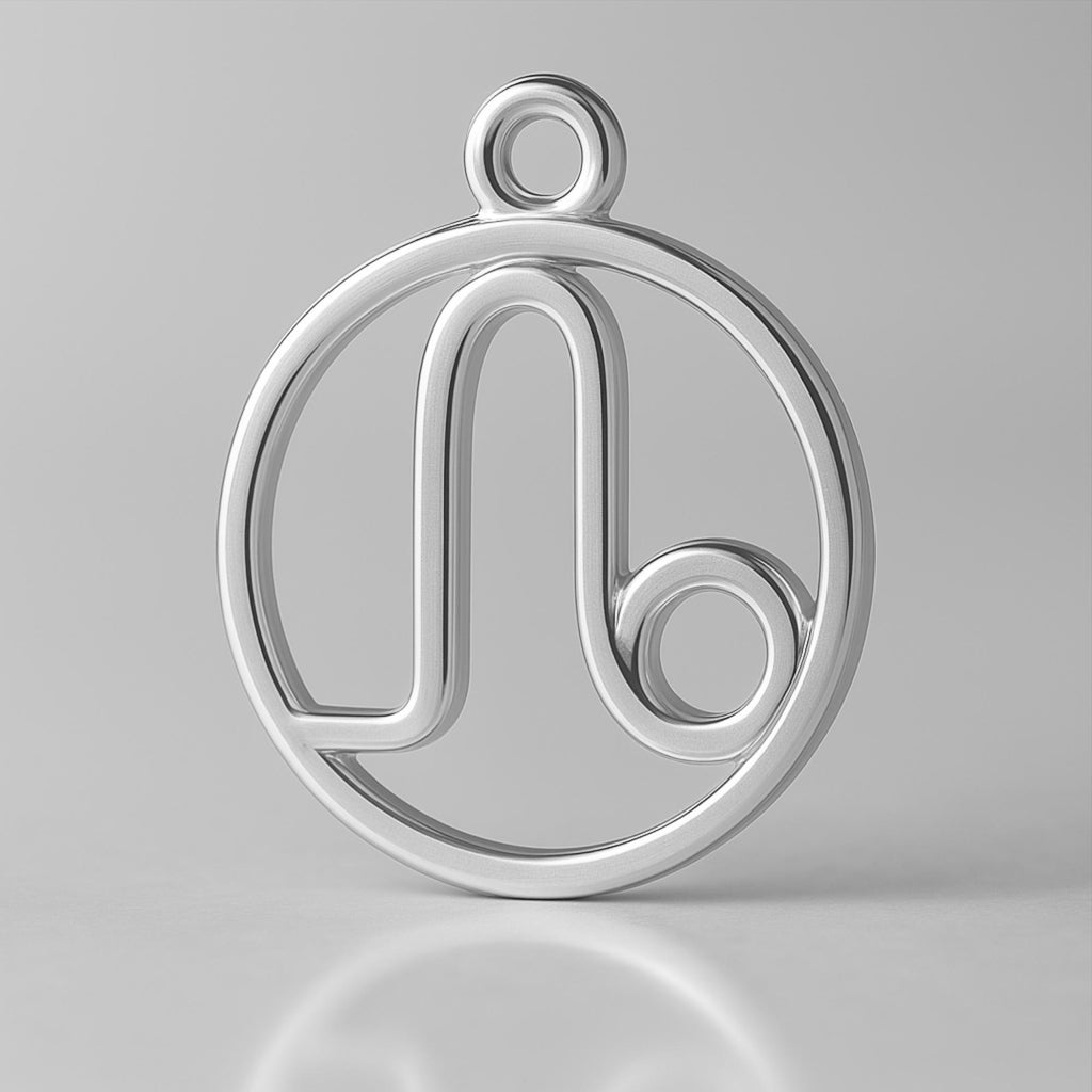 940 Argentium Silver - Leo Zodiac Round Charm