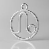 940 Argentium Silver - Leo Zodiac Round Charm