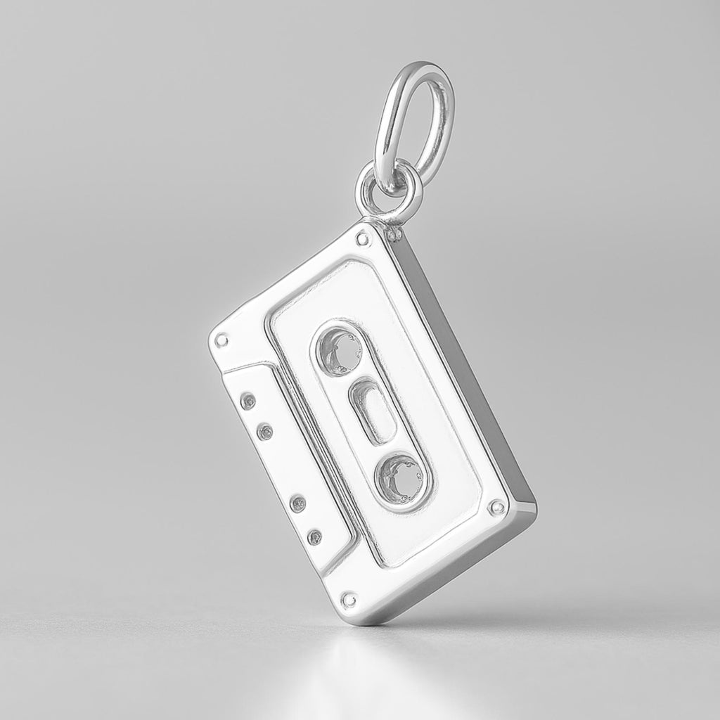 940 Argentium Silver - Cassette Tape Charm