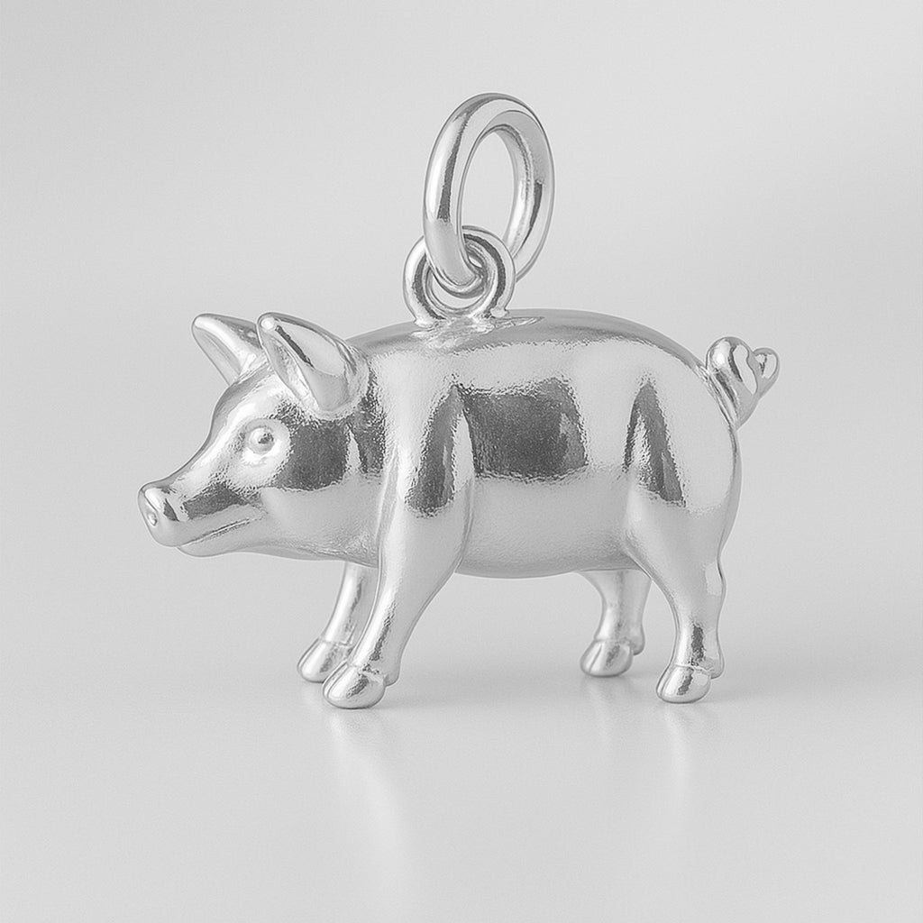 999 Pure Silver - Pot Bellied Pig Charm