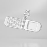 940 Argentium Silver - Vintage Flip Phone Charm