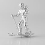 940 Argentium Silver - Cross Country Skier Charm