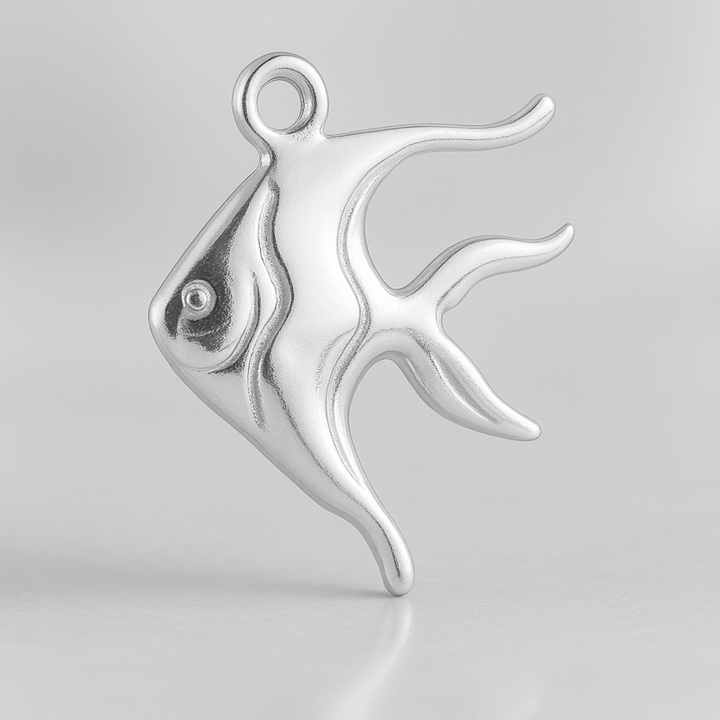 940 Argentium Silver - Moorish Idol Fish Charm