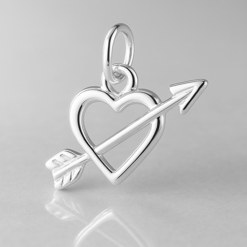 925 Sterling Silver - Love Struck Heart Charm