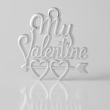 999 Pure Silver - My Valentine Cursive Openwork Charm