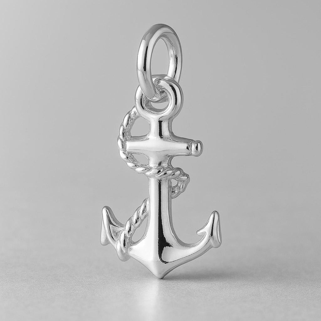 940 Argentium Silver - Roped Anchor Charm
