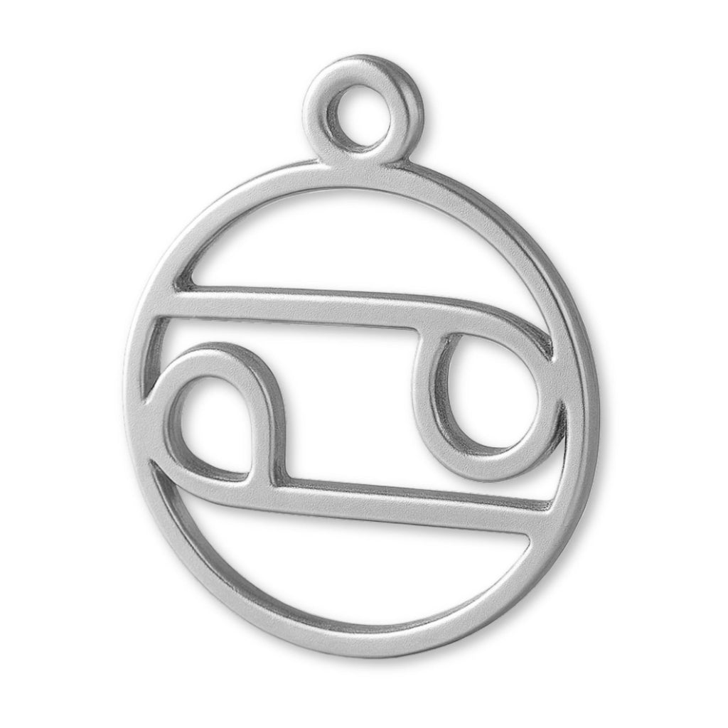 940 Argentium Silver - Cancer Zodiac Round Charm