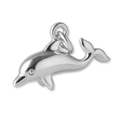 925 Sterling Silver - Playful Dolphin  Charm