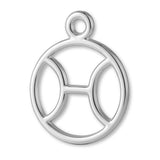 940 Argentium Silver - Pisces Zodiac Round Charm