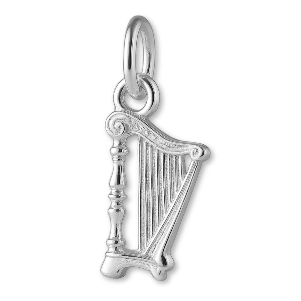 925 Sterling Silver - Classic Column Harp Charm