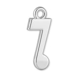 940 Argentium Silver - Single Quaver Note Charm