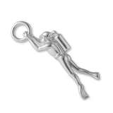 925 Sterling Silver - Classic Scuba Diver Charm