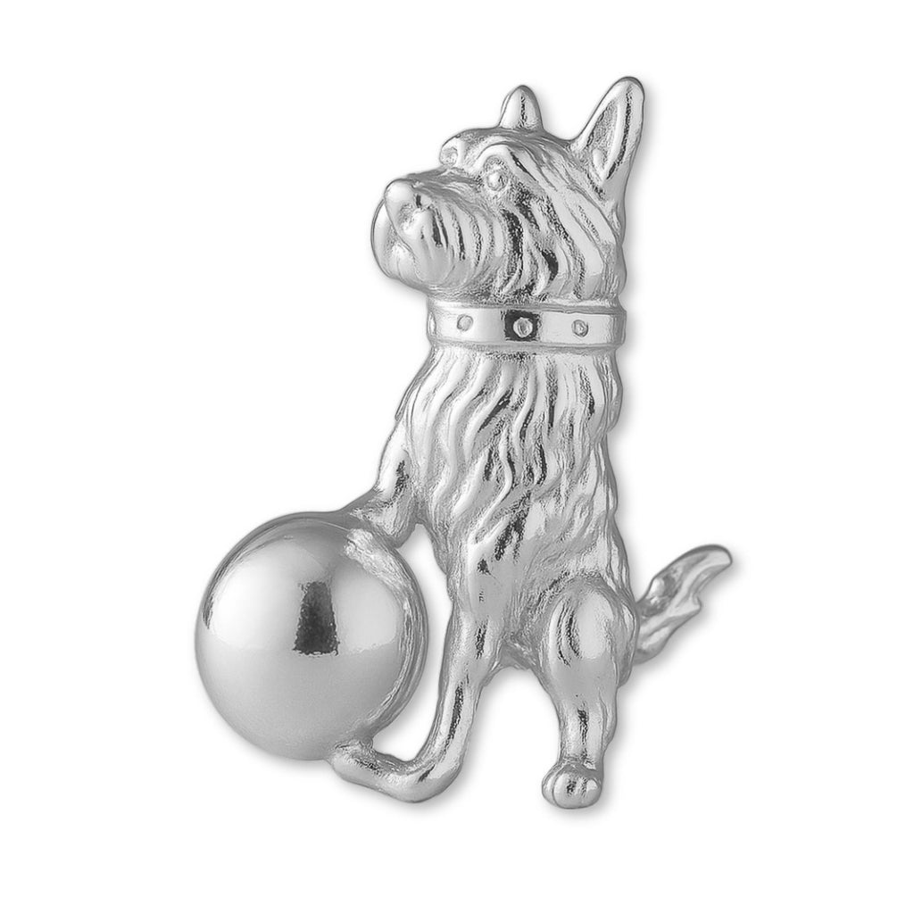 925 Sterling Silver - Playful Yorkshire Terrier Dog Charm