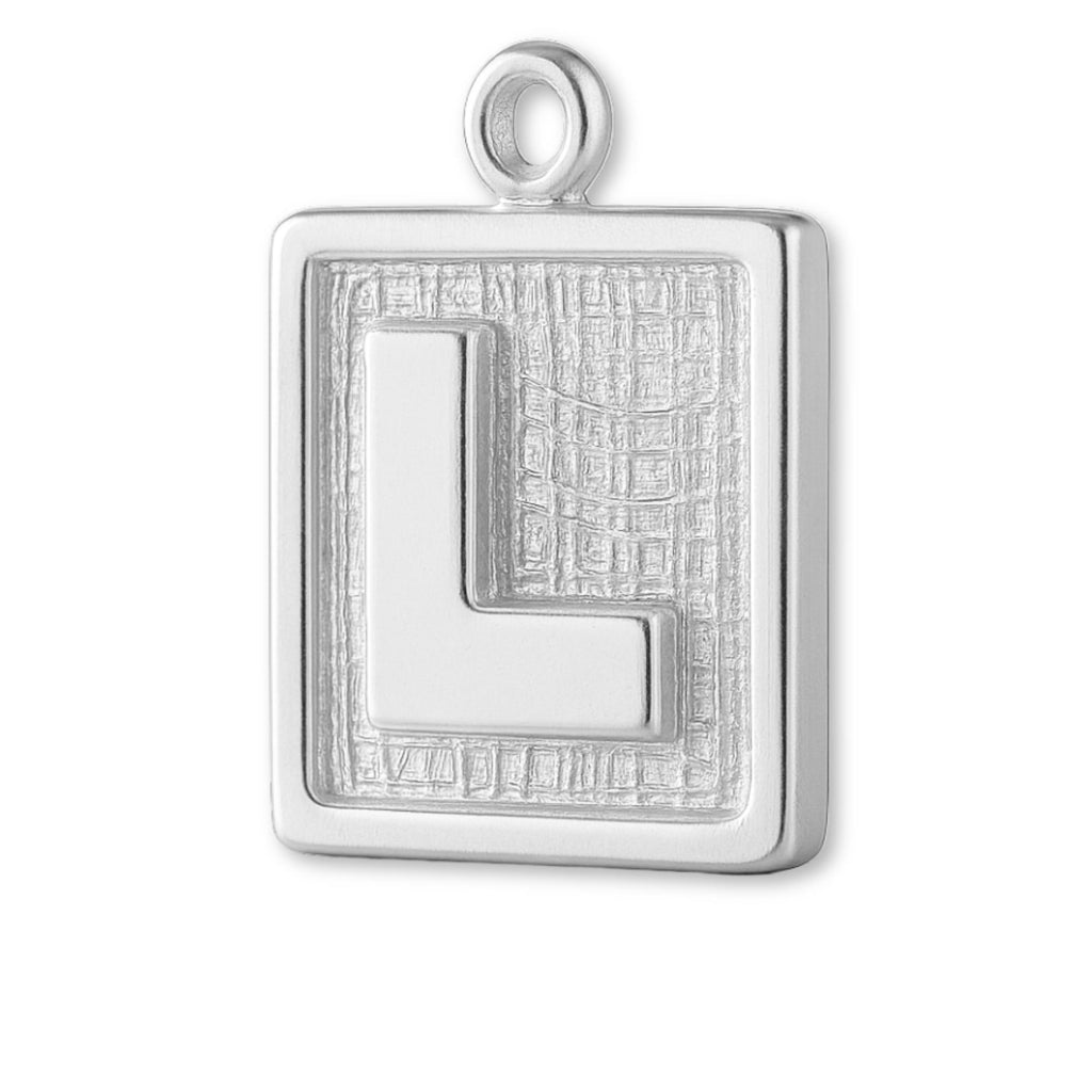 925 Sterling Silver - L Plate Charm