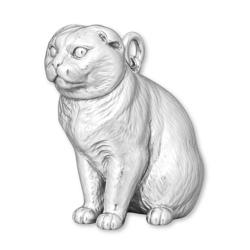 940 Argentium Silver - Scottish Fold Cat Charm