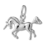925 Sterling Silver - Prancing Unicorn Charm