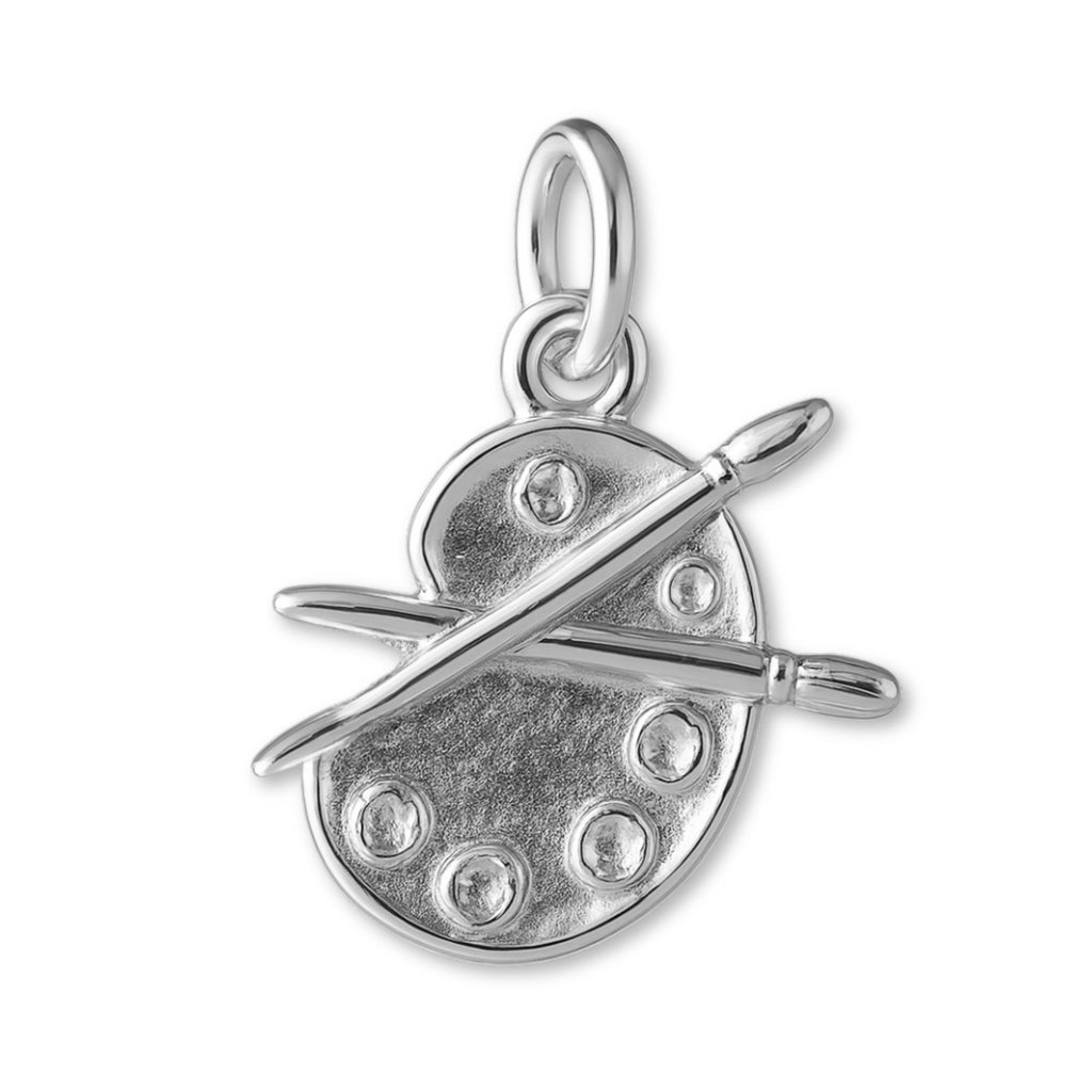 999 Pure Silver - Classic Artist's Palette Charm