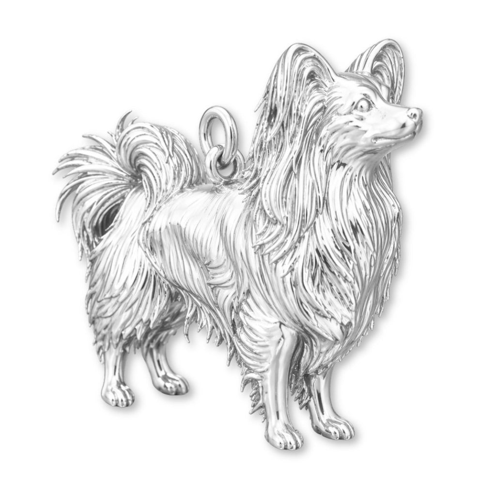 999 Pure Silver - Papillon Dog Charm