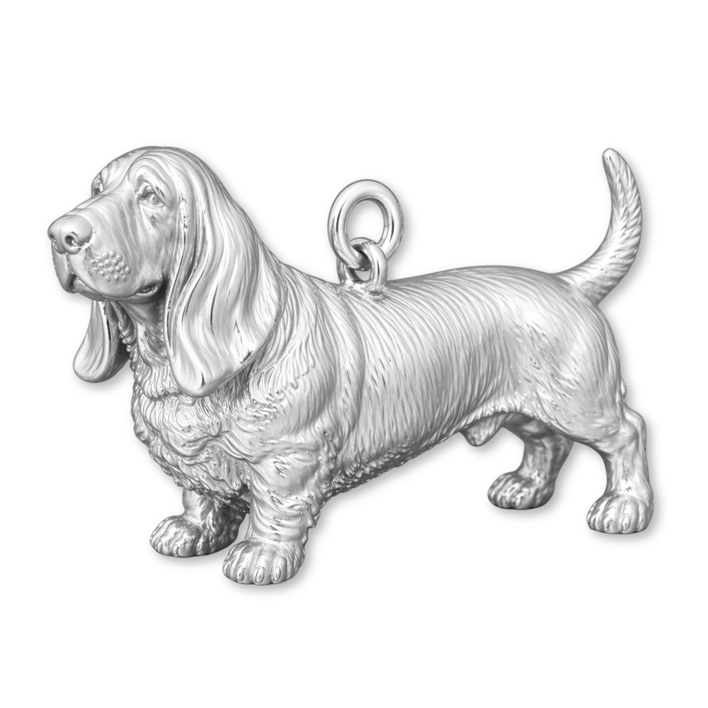 940 Argentium Silver - Basset Hound Dog Charm