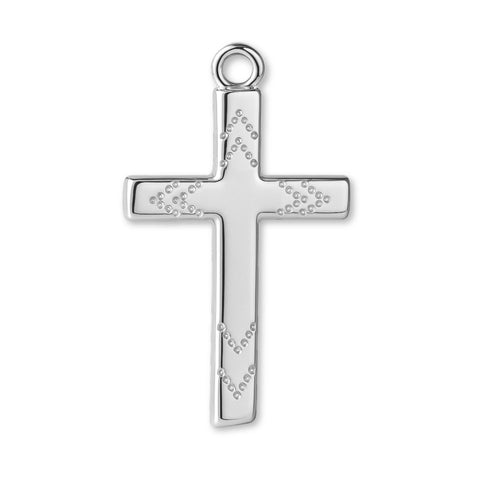 940 Argentium Silver - Chevron Dot Crucifix Charm