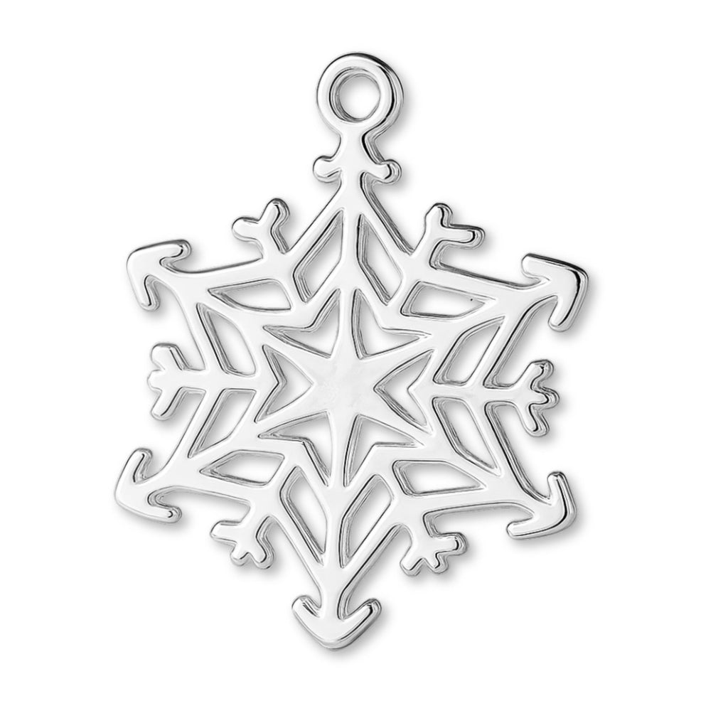 925 Sterling Silver - Starburst Snowflake Charm