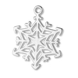 925 Sterling Silver - Starburst Snowflake Charm