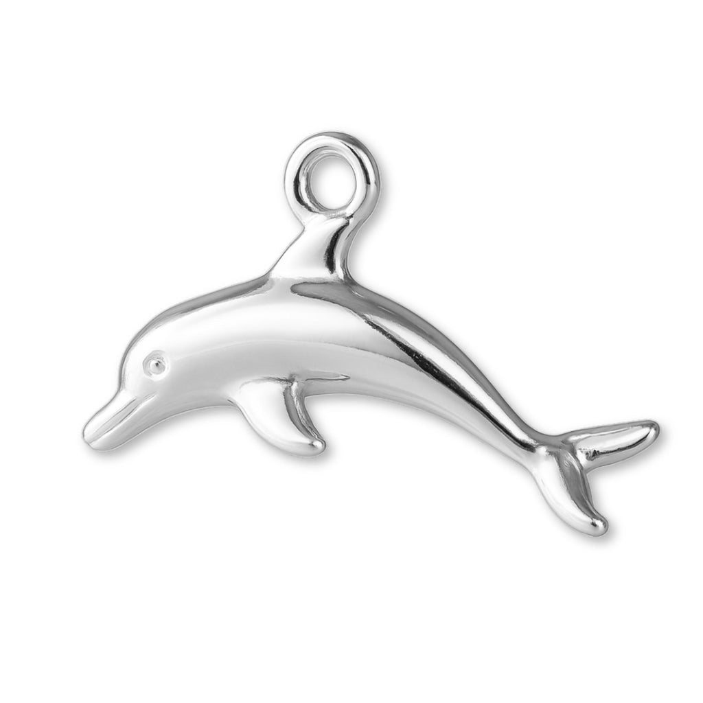 940 Argentium Silver - Gliding Dolphin Charm