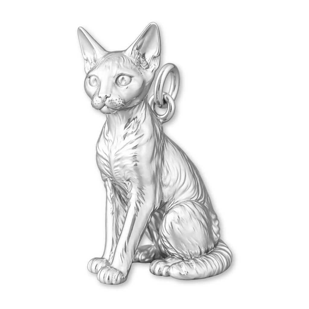 940 Argentium Silver - Devon Rex Cat Charm