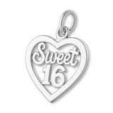 940 Argentium Silver - Sweet 16 Openwork Heart Charm