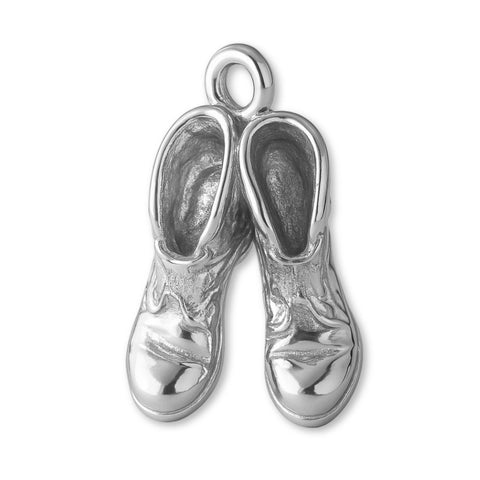 925 Sterling Silver - Rustic Work Boots Charm