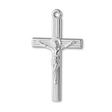 999 Pure Silver - Jesus on Ribbed Crucifix Charm