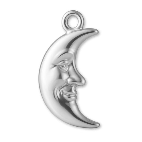 999 Pure Silver - Happy Crescent Moon Charm
