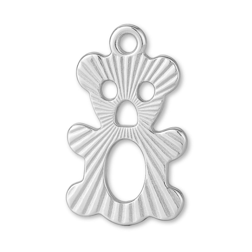 999 Pure Silver - Openwork Teddy Bear Charm