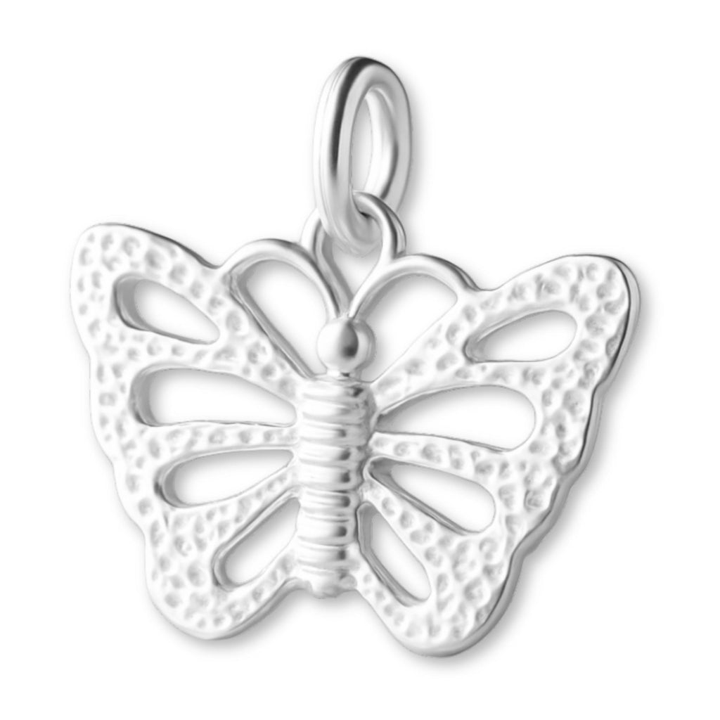 925 Sterling Silver - Speckled Monarch Butterfly Charm