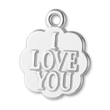 925 Sterling Silver - I Love You Clover Charm
